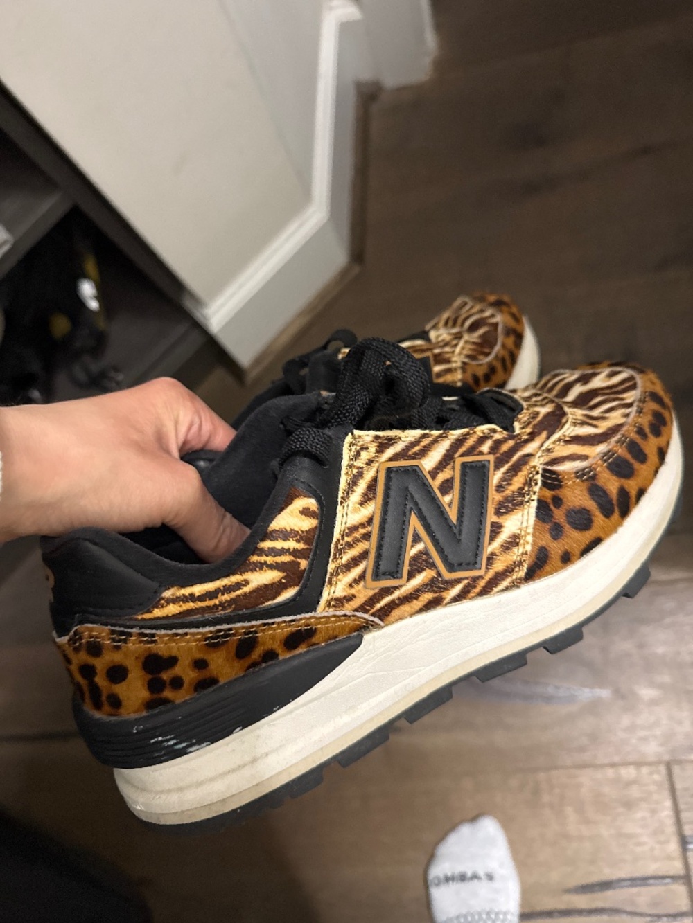 Leopard new balance platform sneakers